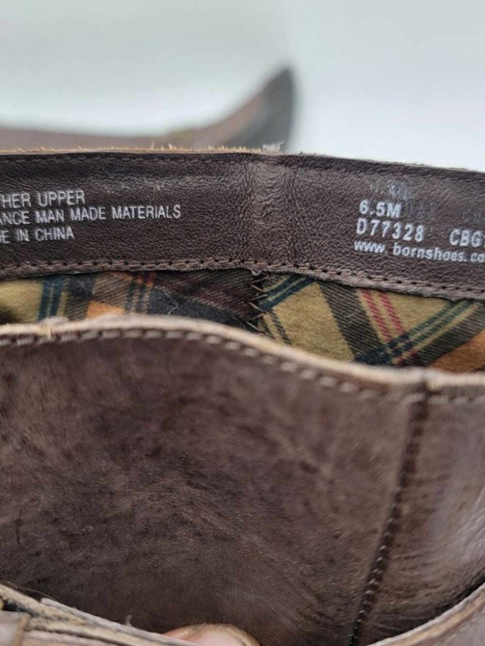 Born Brown Leather Boots Block Heel size 6.5 Maleri Zip‎ Up Buckle - Picture 5 of 10